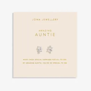 Forever Yours Amazing Auntie Silver Plated Earrings 6764 Joma Jewellery