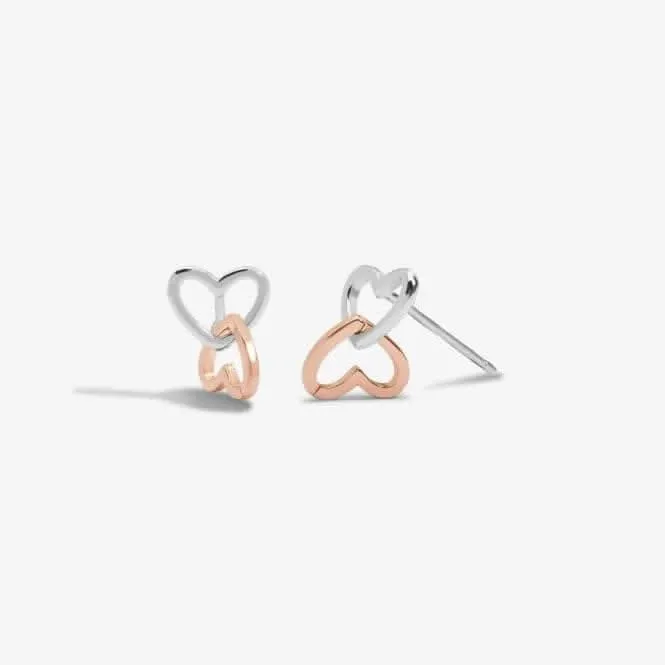 Forever Yours Fabulous Friend Silver Rose Gold Plated Earrings 6760 Joma Jewellery