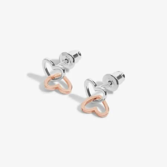 Forever Yours Fabulous Friend Silver Rose Gold Plated Earrings 6760 Joma Jewellery