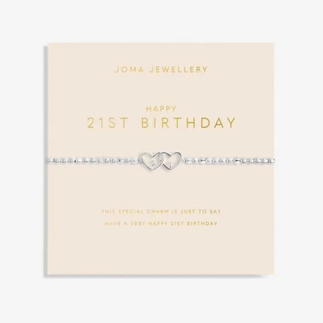 Forever Yours Happy 21St Birthday Silver 17.5cm Bracelet 6160 Joma Jewellery