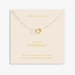 Forever Yours Hip Hip Hooray Silver Gold Plated 46cm   5cm Necklace 6714 Joma Jewellery