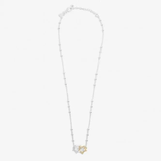 Forever Yours Hip Hip Hooray Silver Gold Plated 46cm   5cm Necklace 6714 Joma Jewellery