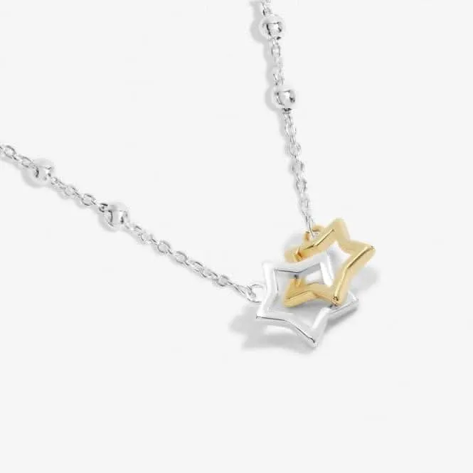 Forever Yours Hip Hip Hooray Silver Gold Plated 46cm   5cm Necklace 6714 Joma Jewellery