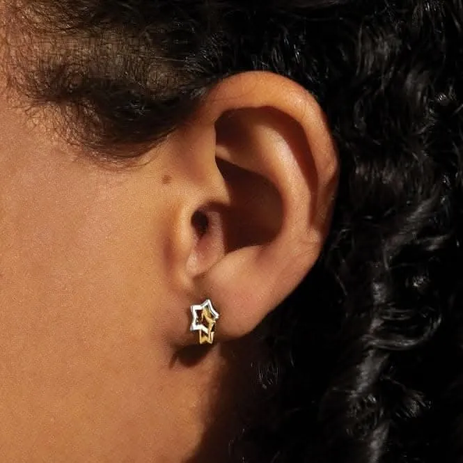 Forever Yours Hip Hip Hooray Silver Gold Plated Earrings 6763 Joma Jewellery