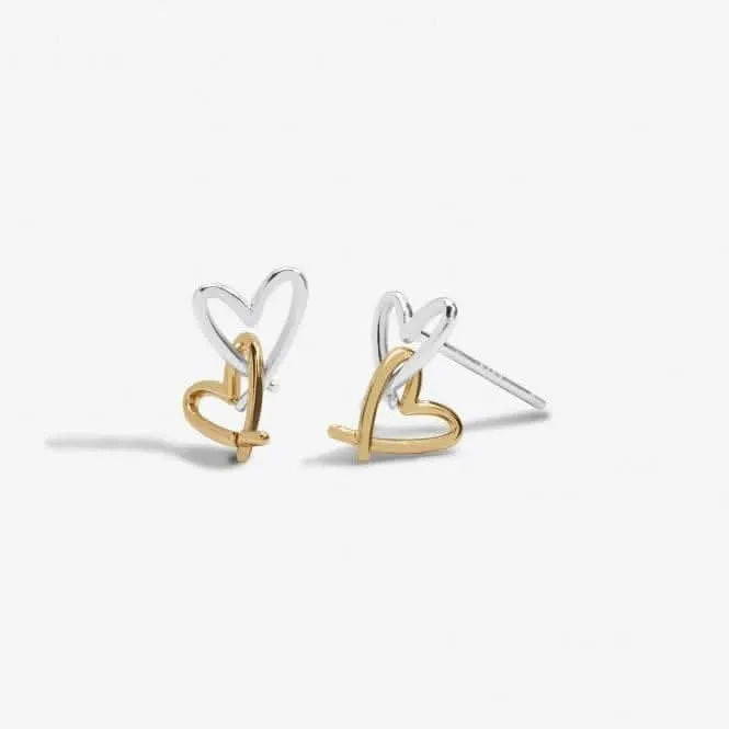 Forever Yours Lots Of Love Silver Gold Plated Earrings 6767 Joma Jewellery