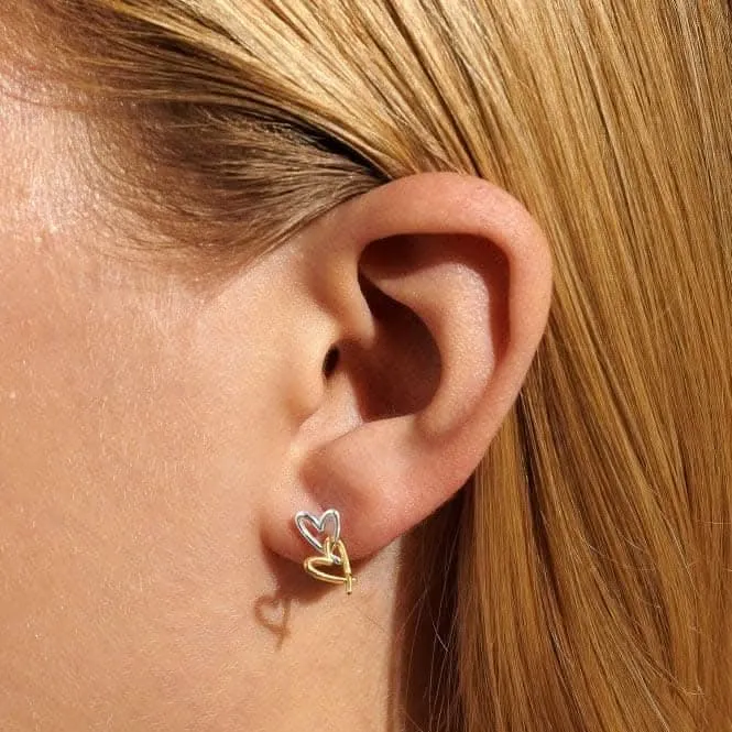 Forever Yours Lots Of Love Silver Gold Plated Earrings 6767 Joma Jewellery