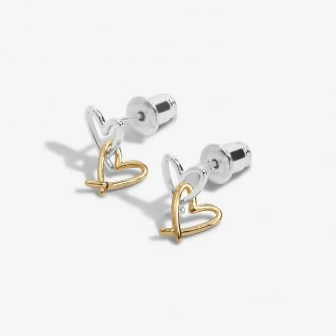 Forever Yours Lots Of Love Silver Gold Plated Earrings 6767 Joma Jewellery