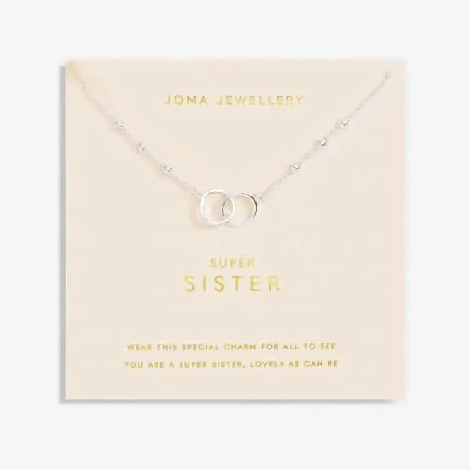 Forever Yours Super Sister Silver Plated 46cm   5cm Necklace 6713 Joma Jewellery