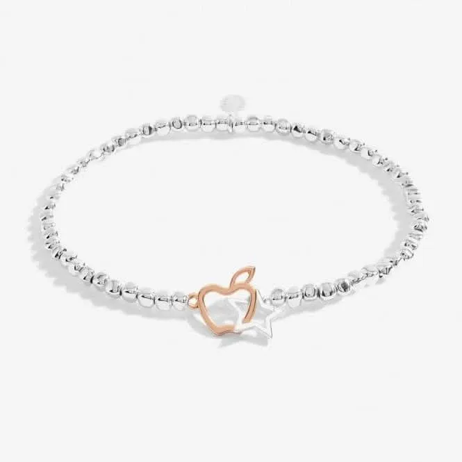 Forever Yours thank You Teacher Silver Rose Gold Plated 17.5cm Bracelet 6881 Joma Jewellery