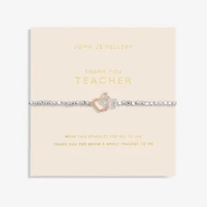 Forever Yours thank You Teacher Silver Rose Gold Plated 17.5cm Bracelet 6881 Joma Jewellery