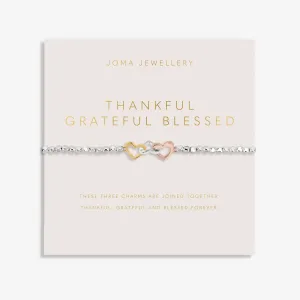 Forever Yours Thankful Grateful Blessed Silver Bracelet 8288 Joma Jewellery