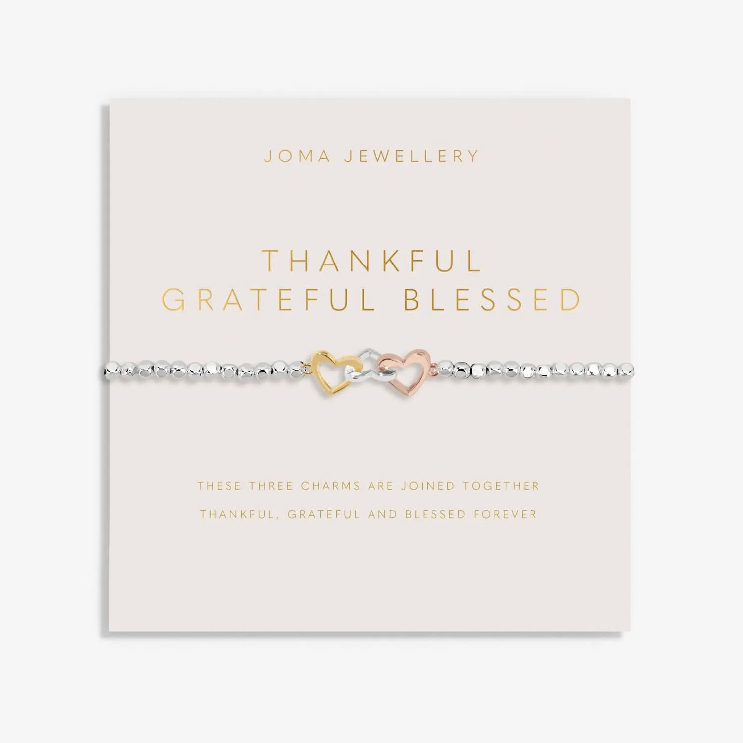 Forever Yours Thankful Grateful Blessed Silver Bracelet 8288 Joma Jewellery