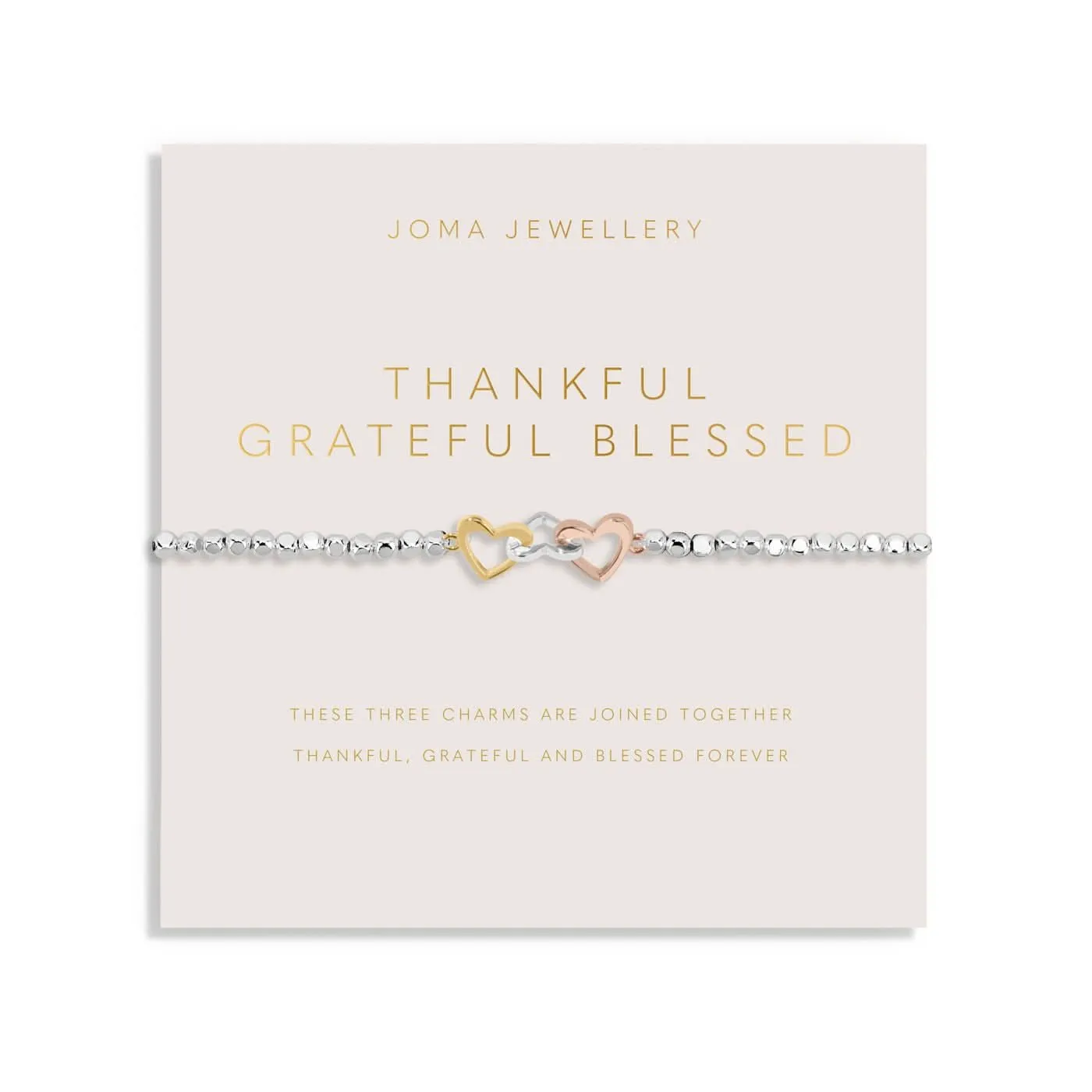 Forever Yours Thankful Grateful Blessed Silver Bracelet 8288 Joma Jewellery