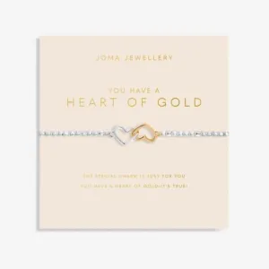 Forever Yours You Have A Heart Of Gold Silver And Gold 17.5cm Bracelet 6162 Joma Jewellery