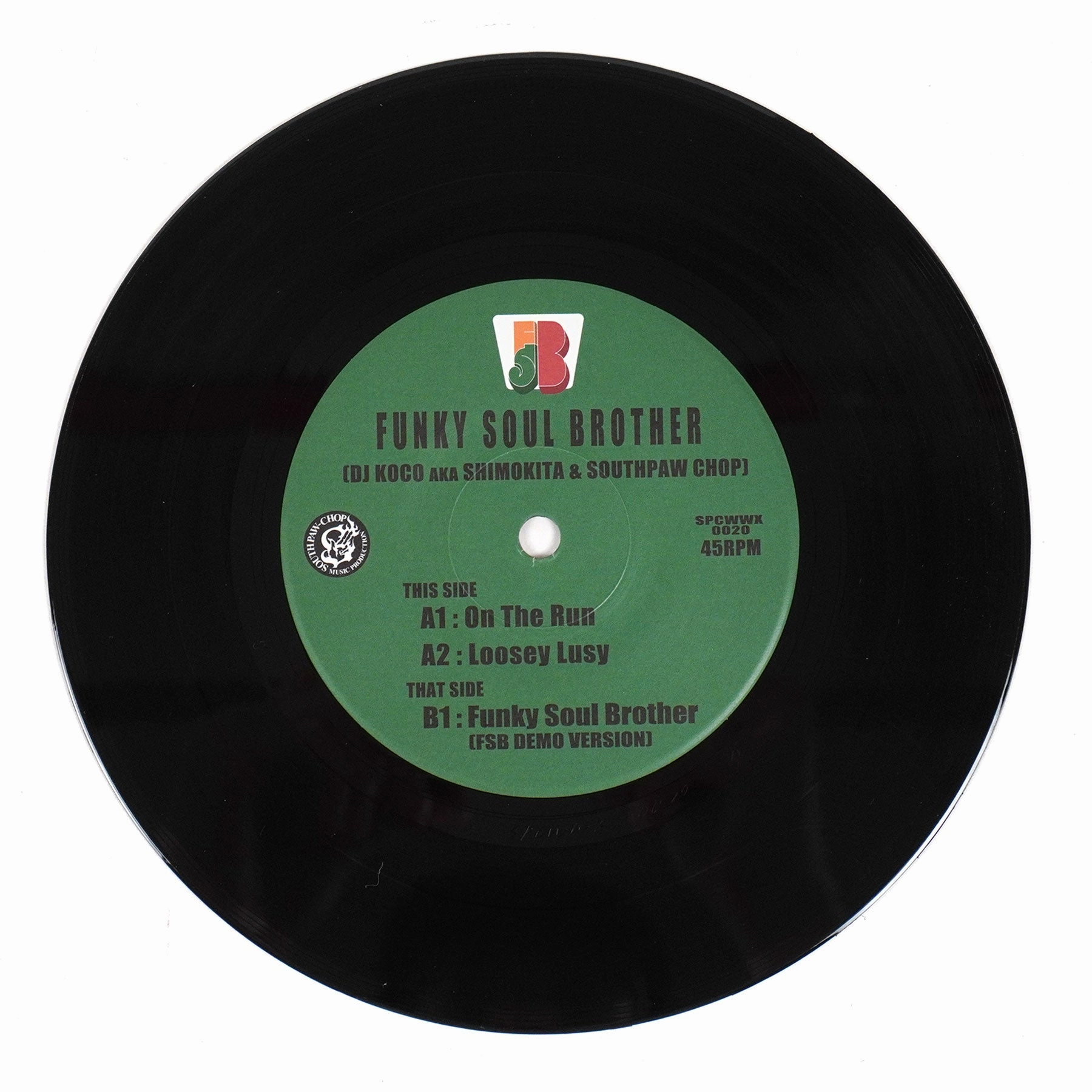 Funky Soul Brother & Southpaw Chop: On The Run (DJ Koco aka Shimokita) Vinyl 7" Sounds Of Japan,J-pop Gear,Anime Audio