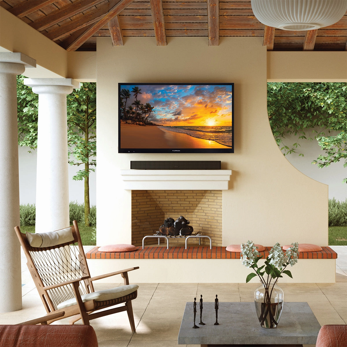 Furrion Aurora 70W 2.1 Outdoor Soundbar with Built-In Subwoofer Bluetooth HDMI-ARC & Optical Input