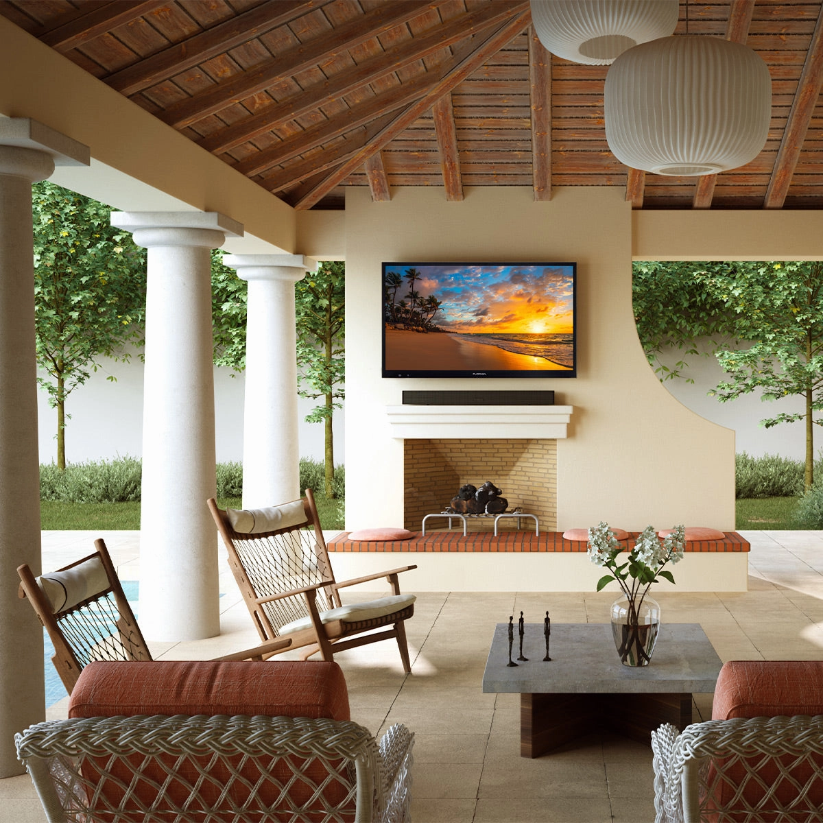 Furrion Aurora 75" Partial Sun Smart 4K Ultra-High Definition LED Outdoor TV with Weatherproof Protection