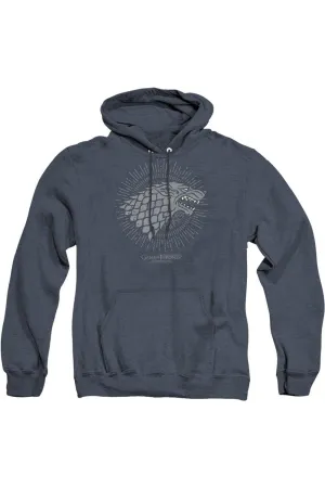 Game Of Thrones Stark Burst Sigils Adult Heather Hoodie / Hooded Sweatshirt