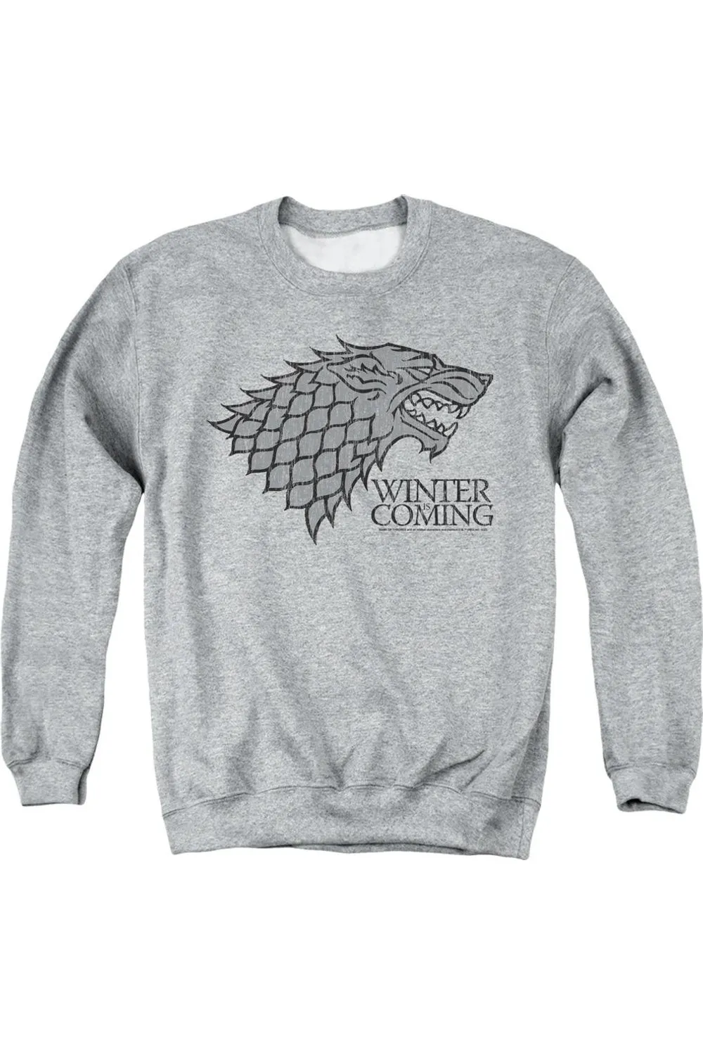 Game Of Thrones Startk Winter Is Coming On Gray Adult Crewneck Sweatshirt