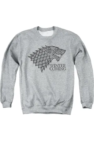 Game Of Thrones Startk Winter Is Coming On Gray Adult Crewneck Sweatshirt