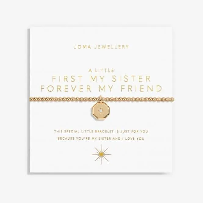 Gold First My Sister Forever My Friend Gold 17.5cm Bracelet 6178 Joma Jewellery