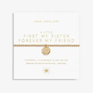 Gold First My Sister Forever My Friend Gold 17.5cm Bracelet 6178 Joma Jewellery