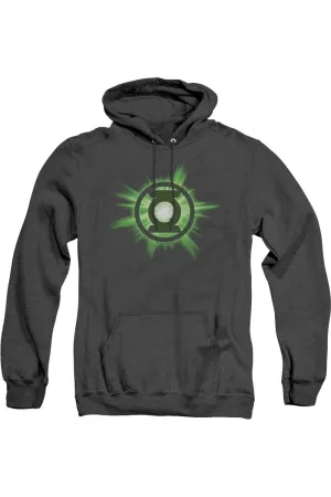 Green Lantern Green Glow Adult Heather Hoodie / Hooded Sweatshirt