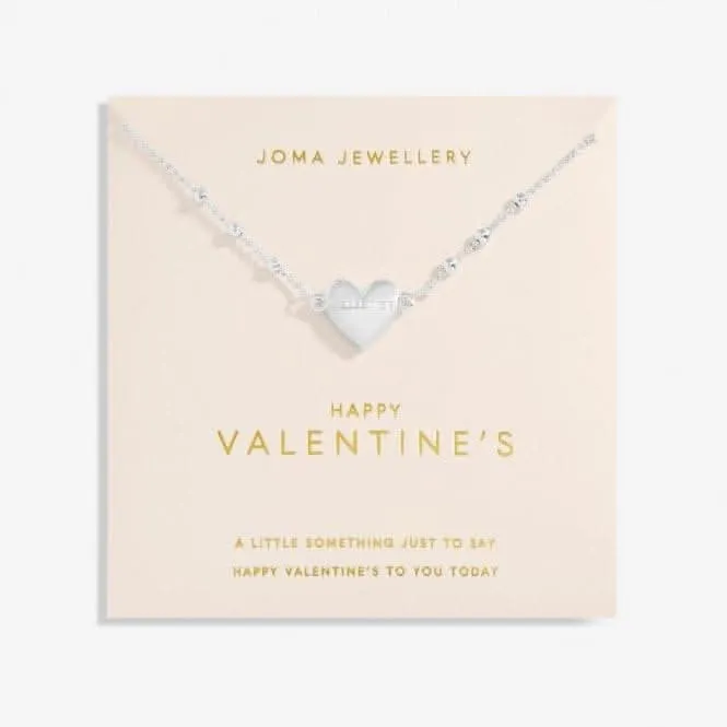 Happy Valentine's Silver Plated 46cm   5cm Necklace 6735 Joma Jewellery