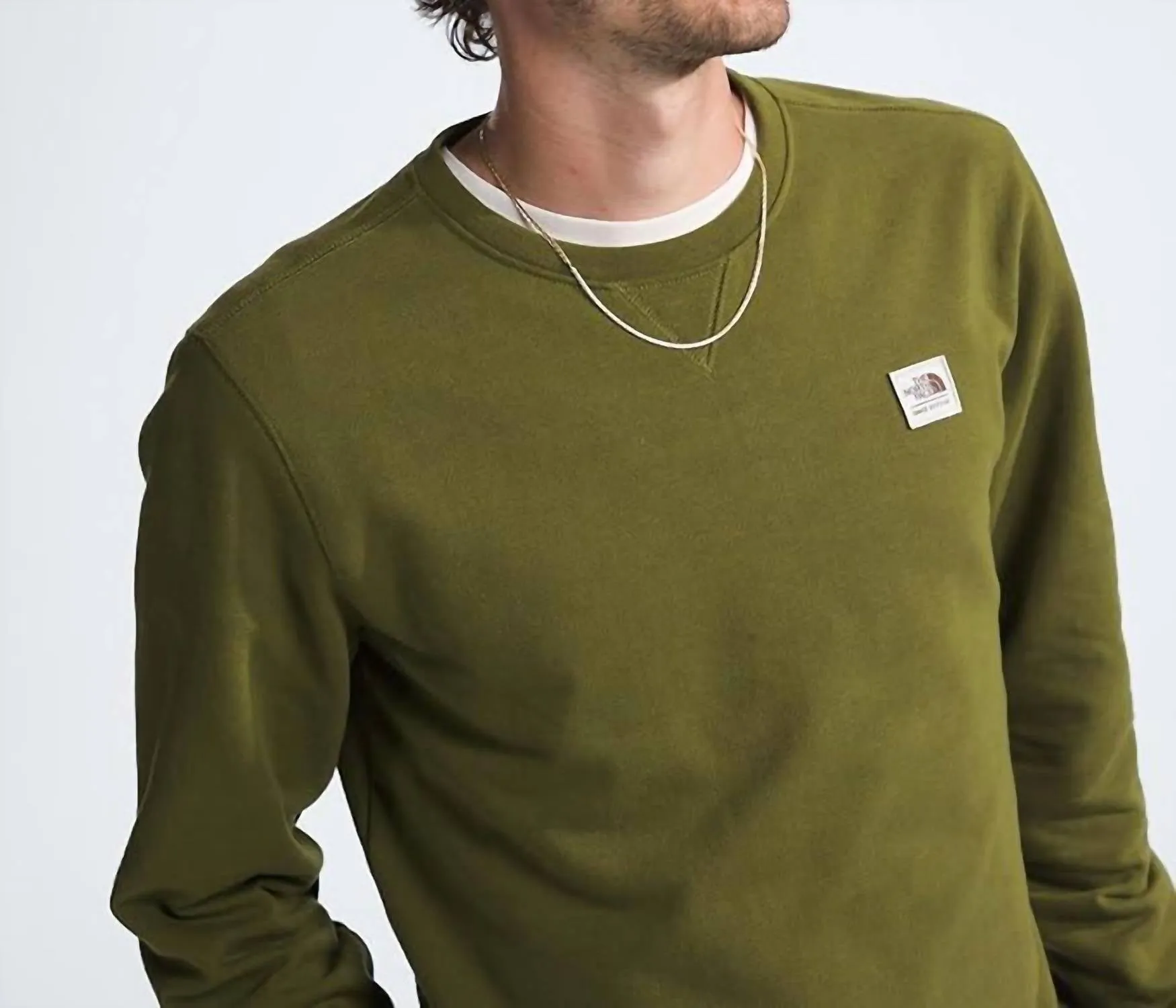 Heritage Patch Crew Sweatshirt In Forest Olive ecco Shoes