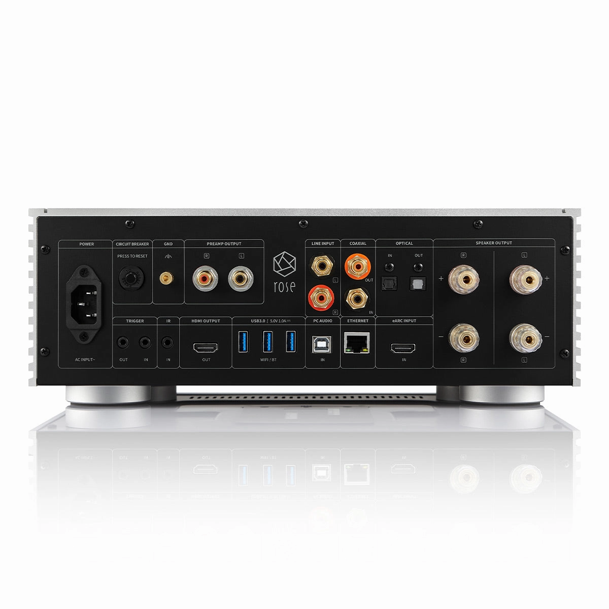HiFi Rose RS520 Wireless Network Streamer & Integrated Amplifier with Built-In ESS Sabre DAC (Black) with RSA780 Reference CD Drive and Ripper