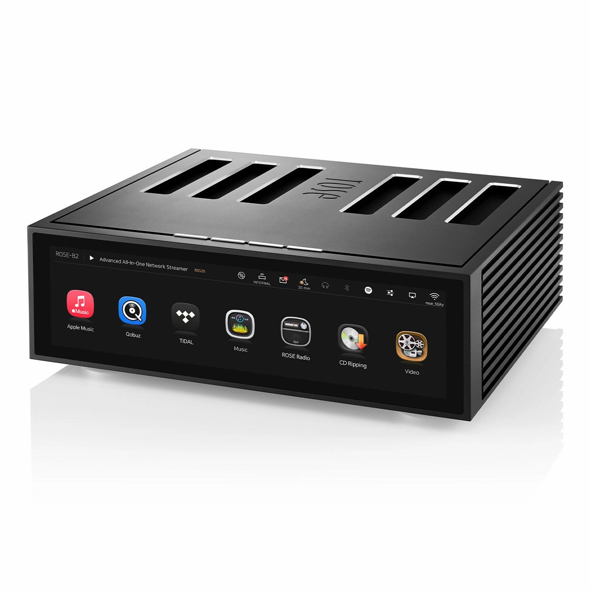HiFi Rose RS520 Wireless Network Streamer & Integrated Amplifier with Built-In ESS Sabre DAC (Black) with RSA780 Reference CD Drive and Ripper