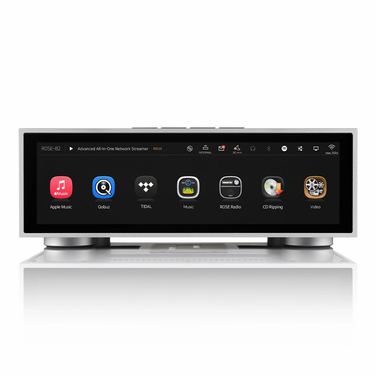 HiFi Rose RS520 Wireless Network Streamer & Integrated Amplifier with Built-In ESS Sabre DAC (Silver)