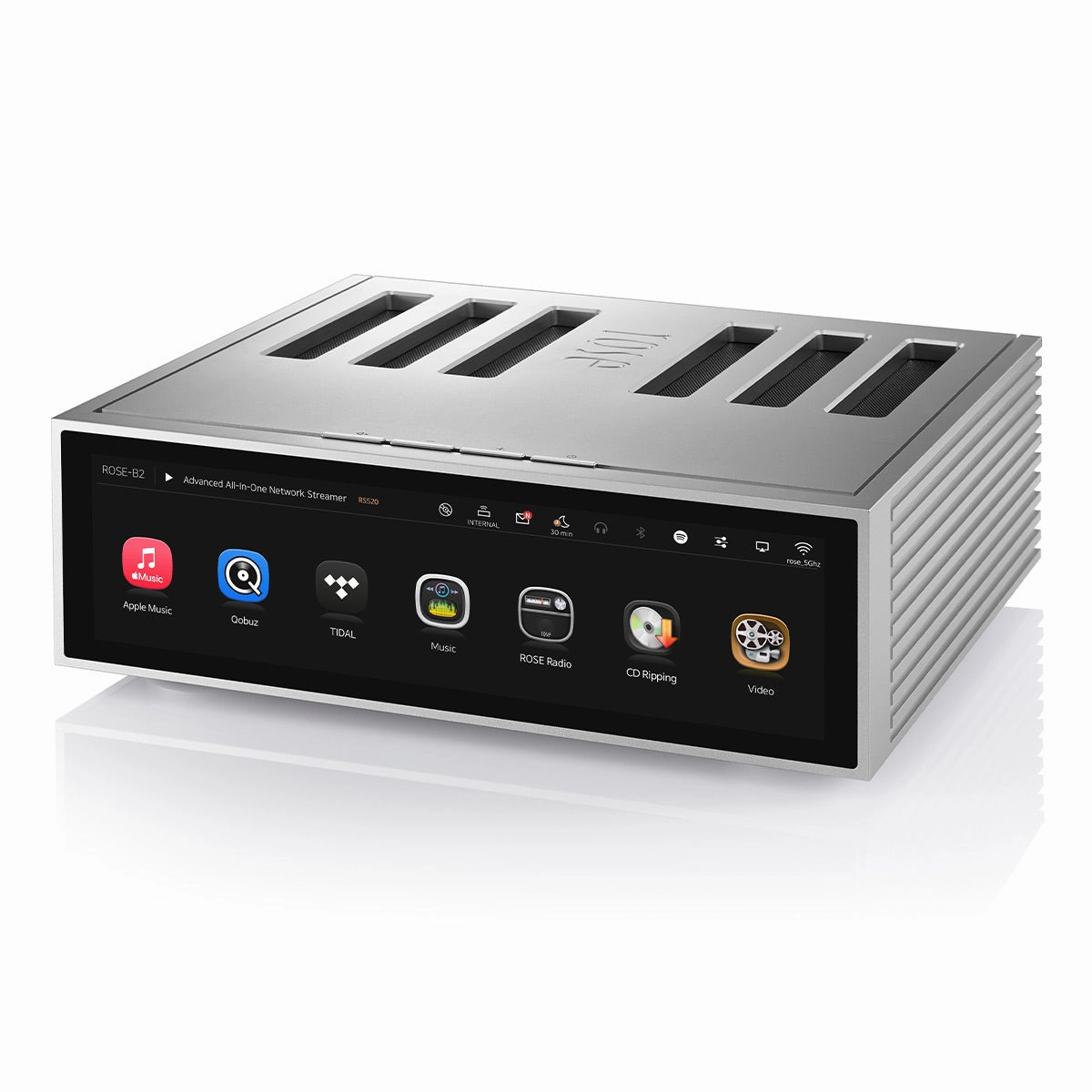 HiFi Rose RS520 Wireless Network Streamer & Integrated Amplifier with Built-In ESS Sabre DAC (Silver)