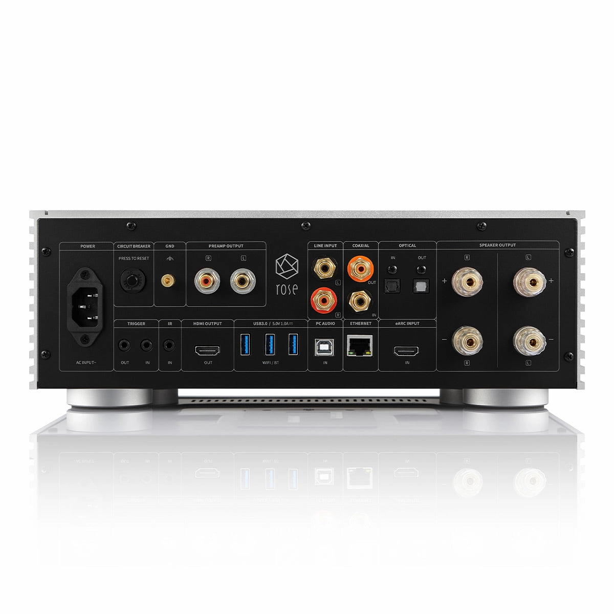 HiFi Rose RS520 Wireless Network Streamer & Integrated Amplifier with Built-In ESS Sabre DAC (Silver) with RSA780 Reference CD Drive and Ripper