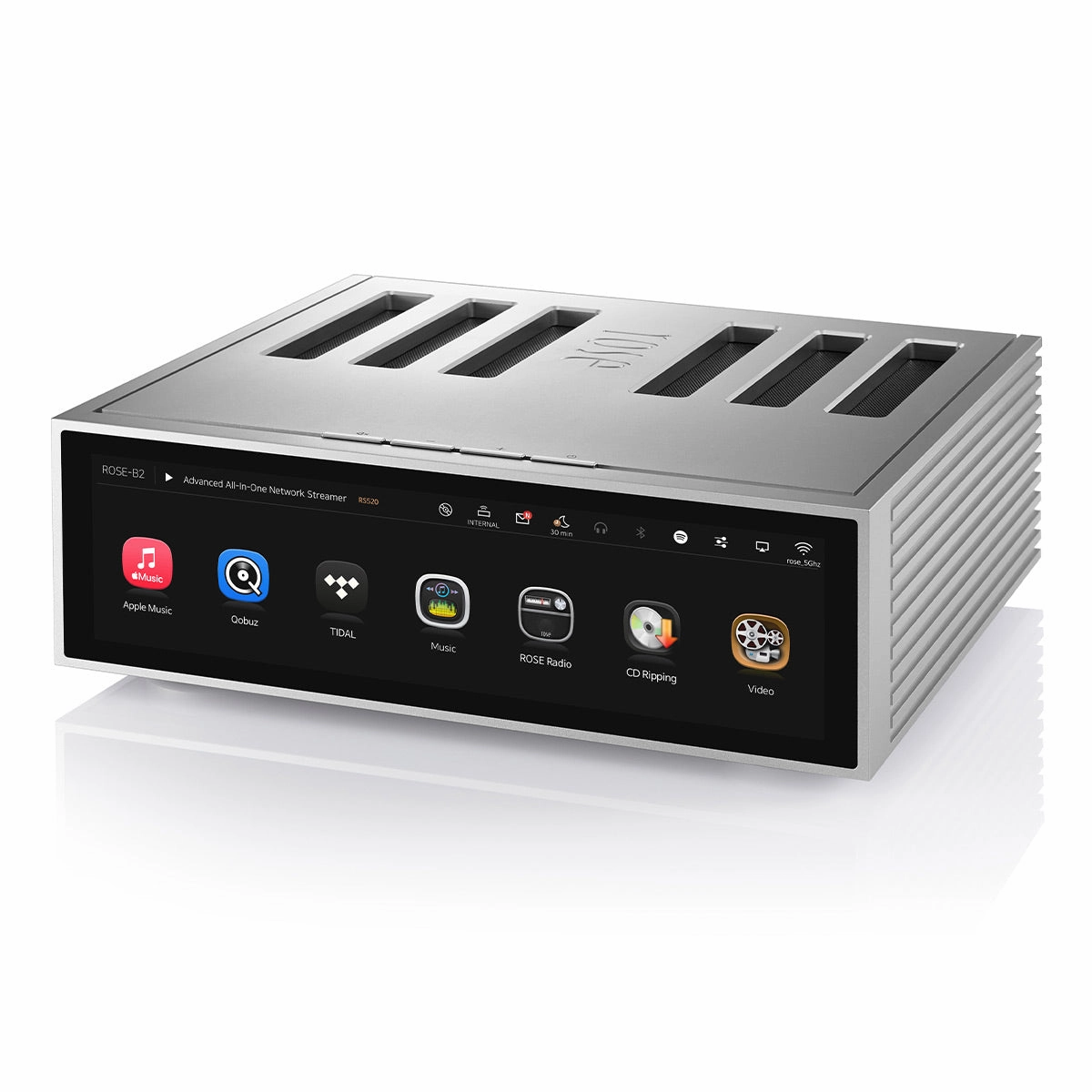 HiFi Rose RS520 Wireless Network Streamer & Integrated Amplifier with Built-In ESS Sabre DAC (Silver) with RSA780 Reference CD Drive and Ripper