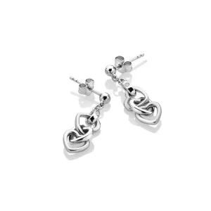 Hot Diamonds Jewellery Hot Diamonds Trio Triple Heart Sterling Silver Drop Earrings
