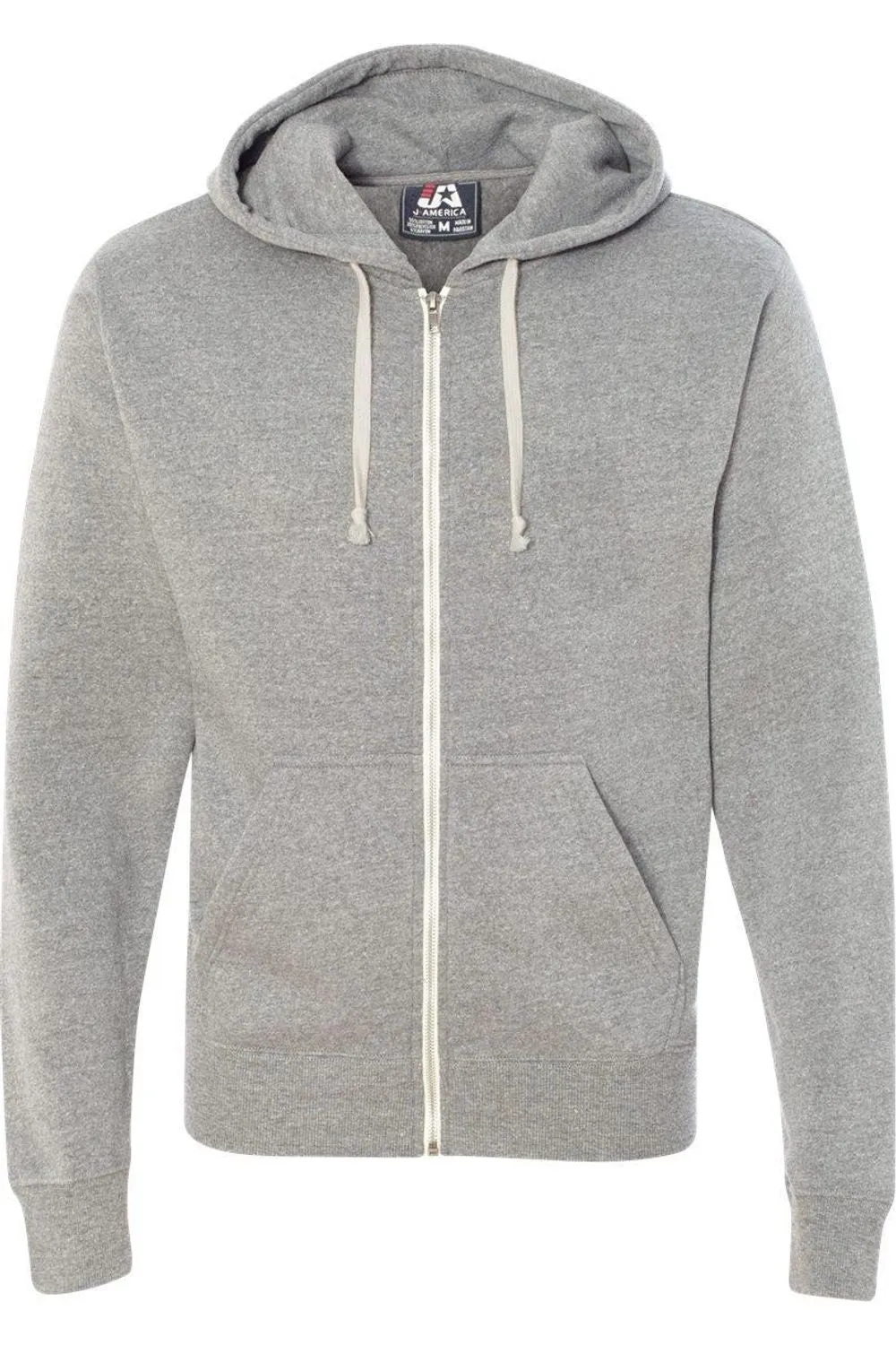 J. America Triblend Full-Zip Hooded Sweatshirt