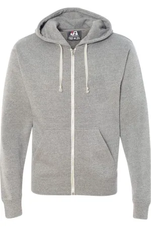 J. America Triblend Full-Zip Hooded Sweatshirt