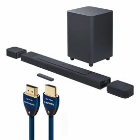 JBL BAR 1000 7.1.4 Soundbar with 10 in. Wireless Sub Rear Speakers and AudioQuest Sky 3m HDMI Cable Soundbars,TV Sound Systems,Bar Speakers