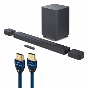 JBL BAR 700 5.1 Soundbar Bundle with 10 in. Wireless Subwoofer Detachable Rear Speakers and AudioQuest Sky 3m HDMI Cable Soundbars,TV Sound Systems,Bar Speakers