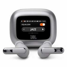 JBL Live Beam 3 Noise-Cancelling Earbuds with Smart Case (Silver) Noise cancelling,ANC Headphones,Silence Technology