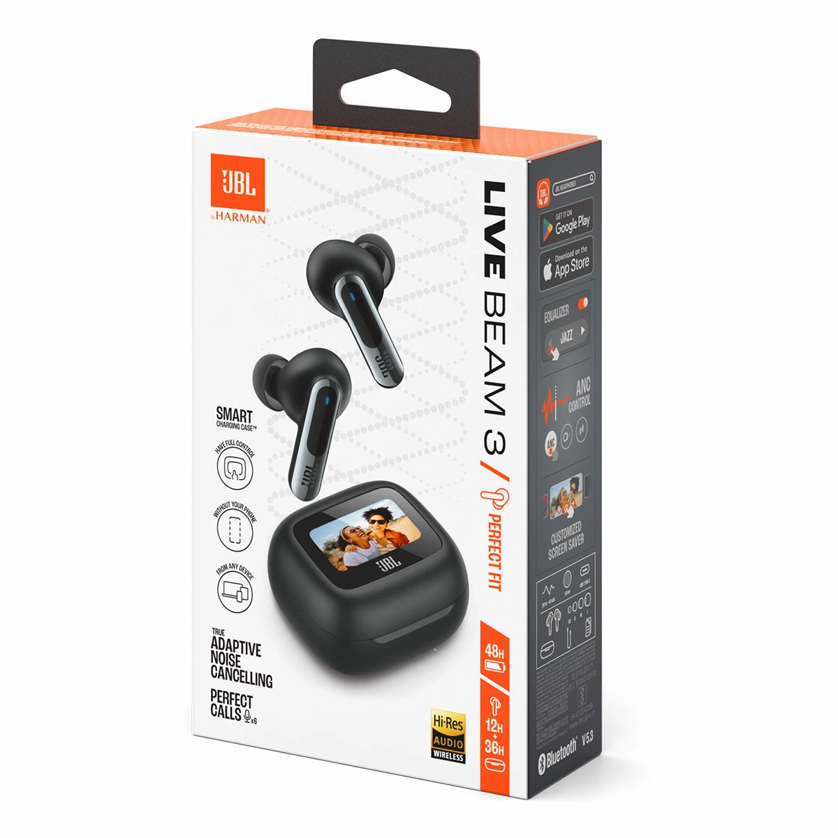 JBL Live Beam 3 True Wireless Noise Cancelling Earbud Bundle with gSport Case (Black)
