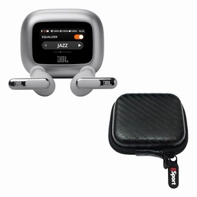 JBL Live Beam 3 True Wireless Noise Cancelling Earbud Bundle with gSport Case (Silver) Earbuds & In ear Headphones,In-ear Monitors,IEMs