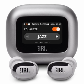 JBL Live Buds 3 Noise-Cancelling Earbuds with Smart Case (Silver) Noise cancelling,ANC Headphones,Silence Technology