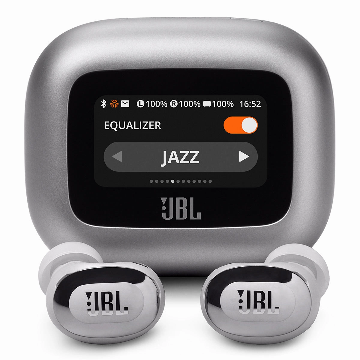 JBL Live Buds 3 Noise-Cancelling Earbuds with Smart Case (Silver) Noise cancelling,ANC Headphones,Silence Technology