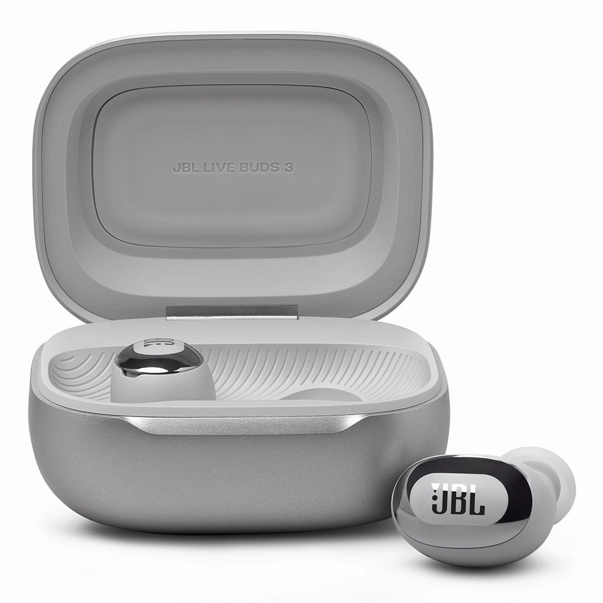 JBL Live Buds 3 Noise-Cancelling Earbuds with Smart Case (Silver)