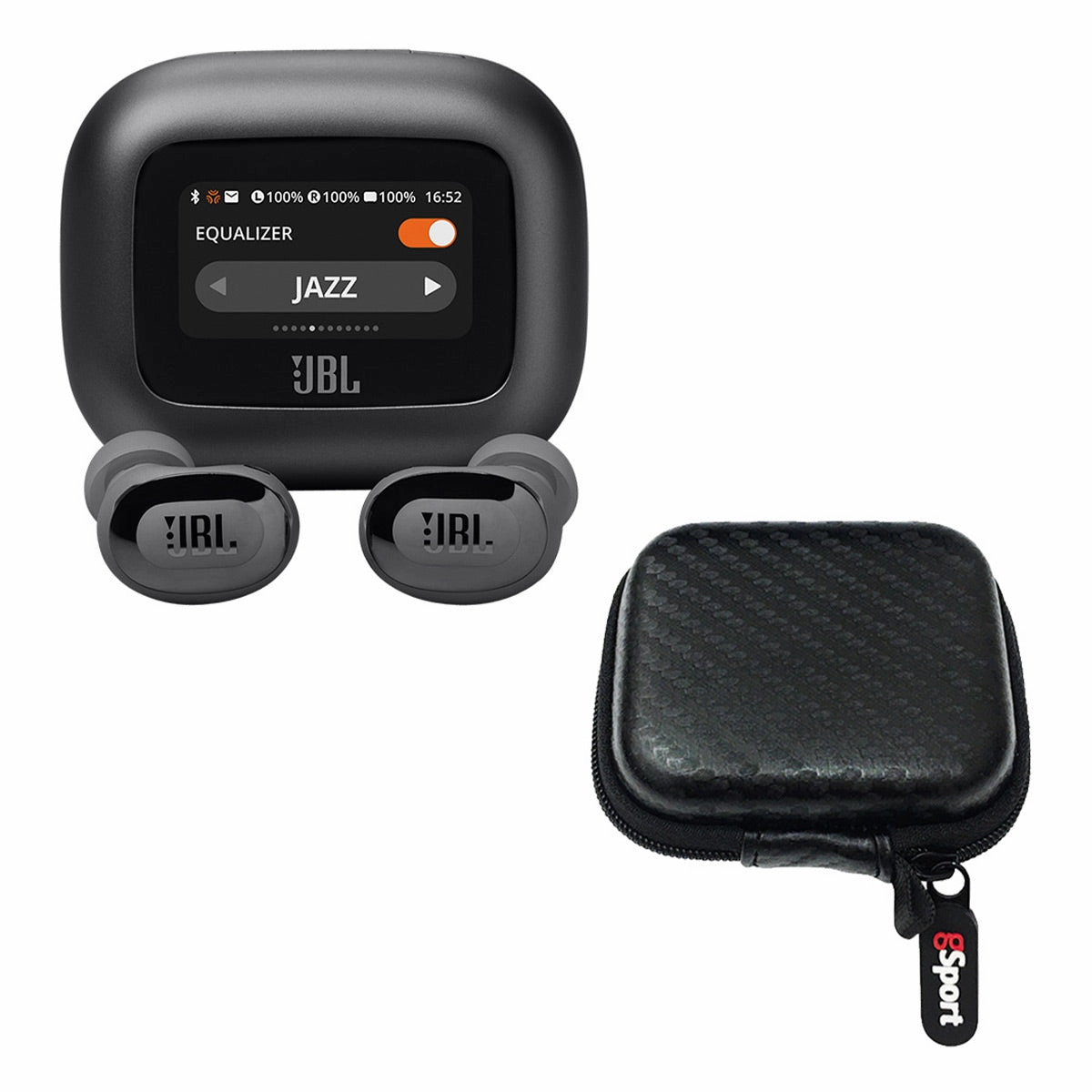 JBL Live Buds 3 True Wireless Noise Cancelling Earbud Bundle with gSport Case (Black) Earbuds & In ear Headphones,In-ear Monitors,IEMs
