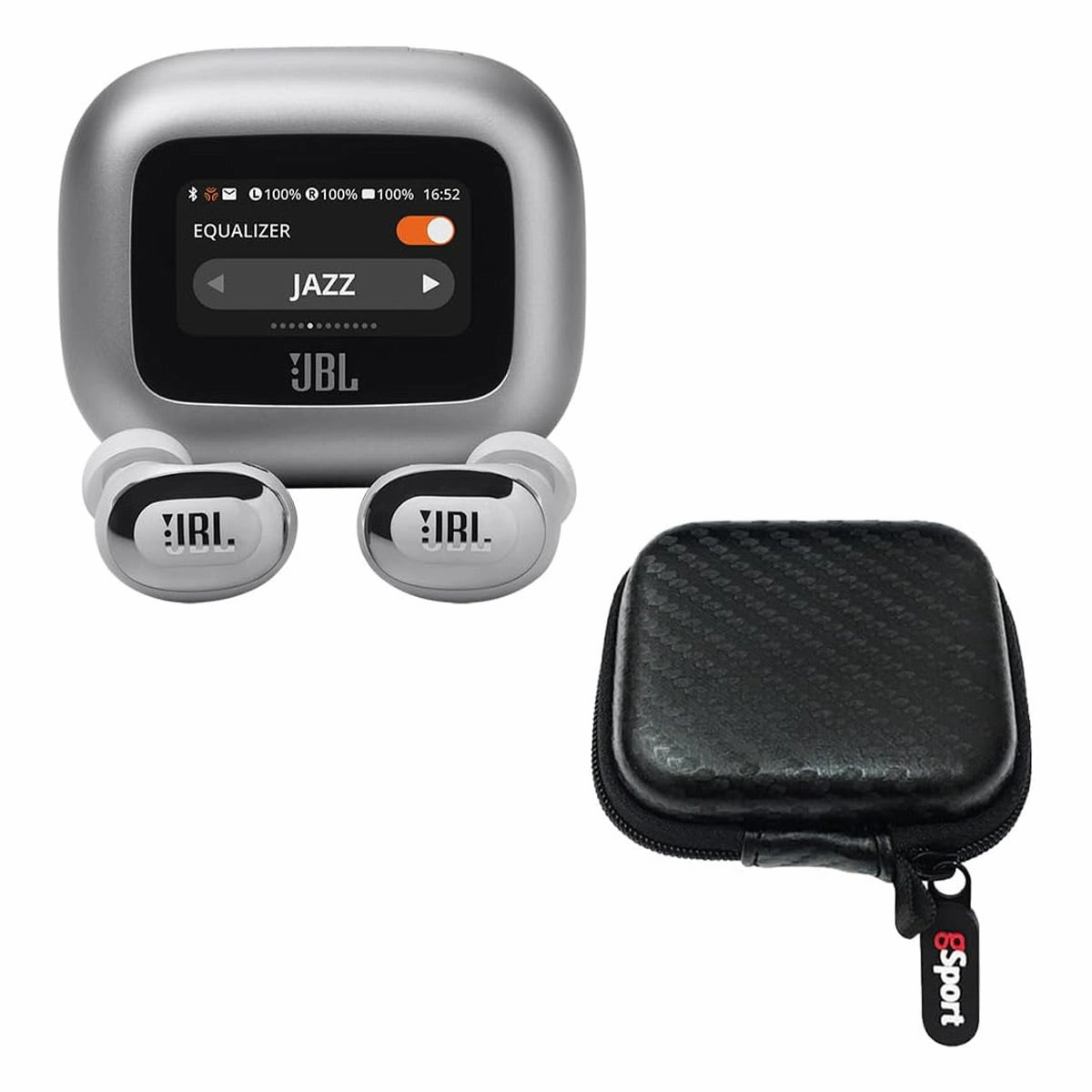 JBL Live Buds 3 True Wireless Noise Cancelling Earbud Bundle with gSport Case (Silver) Earbuds & In ear Headphones,In-ear Monitors,IEMs