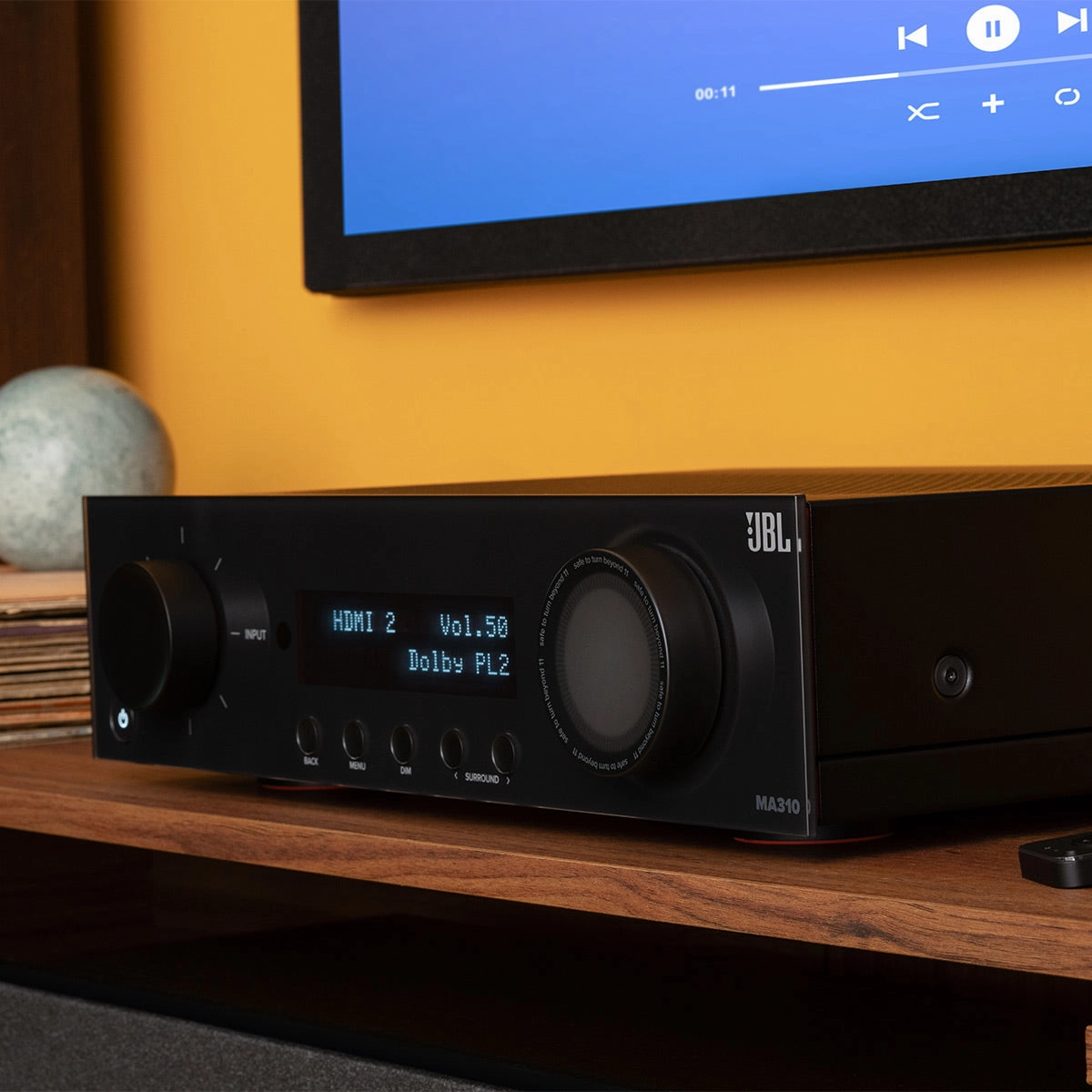 JBL Stage 2.1 Home Theater System with 10 in Sub and 60 Watts/Channel Receiver (Black)