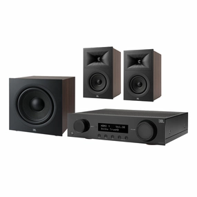 JBL Stage 2.1 Home Theater System with 10 in Sub and 60 Watts/Channel Receiver (Black) hi-fi volume knob,hi-fi remote control system,hi-fi smart amplifier